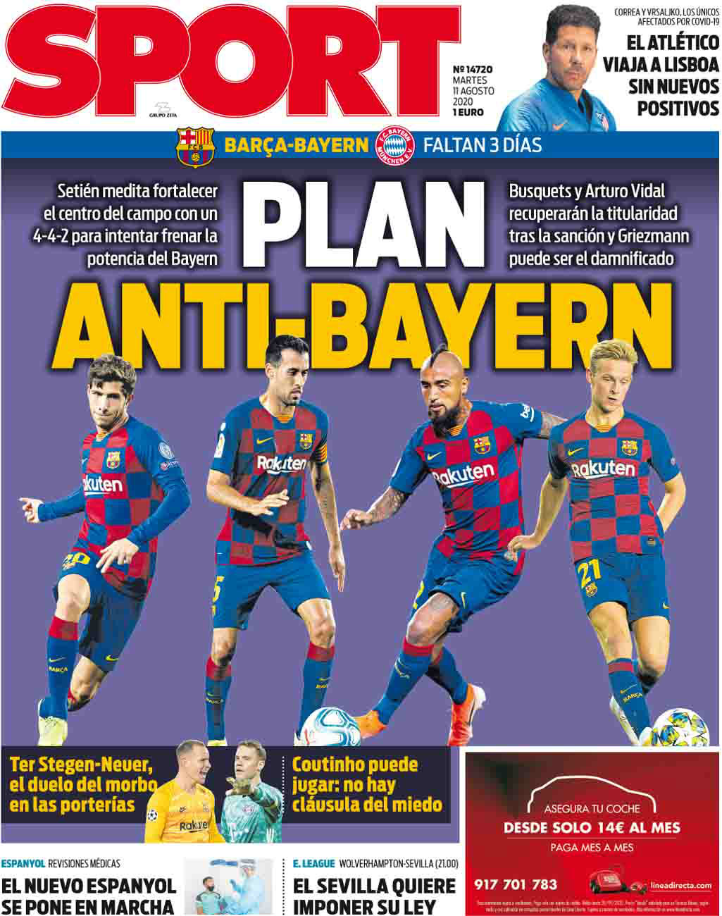 巴塞罗那|巴萨生死战将变阵！四中场强阵死磕拜仁，曾连续两年输在4-4-2！