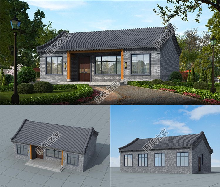 |中式仿古自建房设计图，与传统元素相结合，适合现代生活习惯