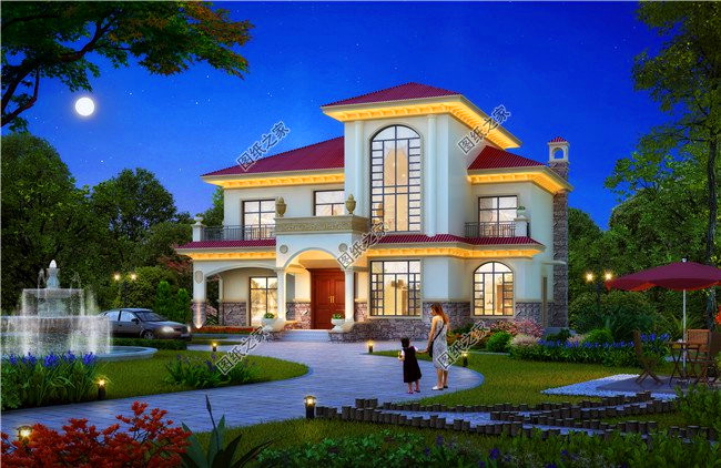 |新款二层小别墅设计图，欧式风格，第三款非常的受欢迎