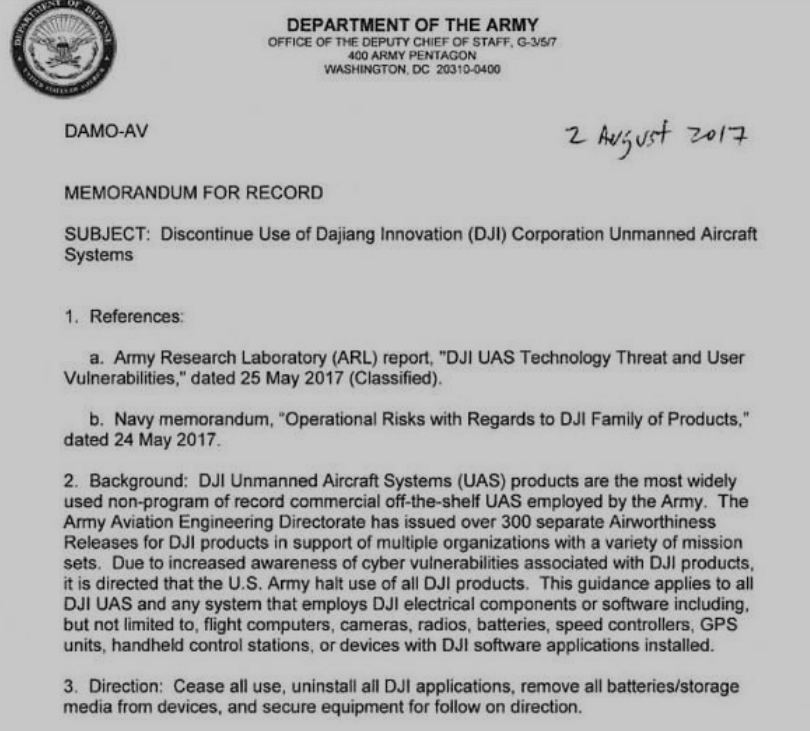 「美国政府」大疆无人机又打了美国政府的脸？