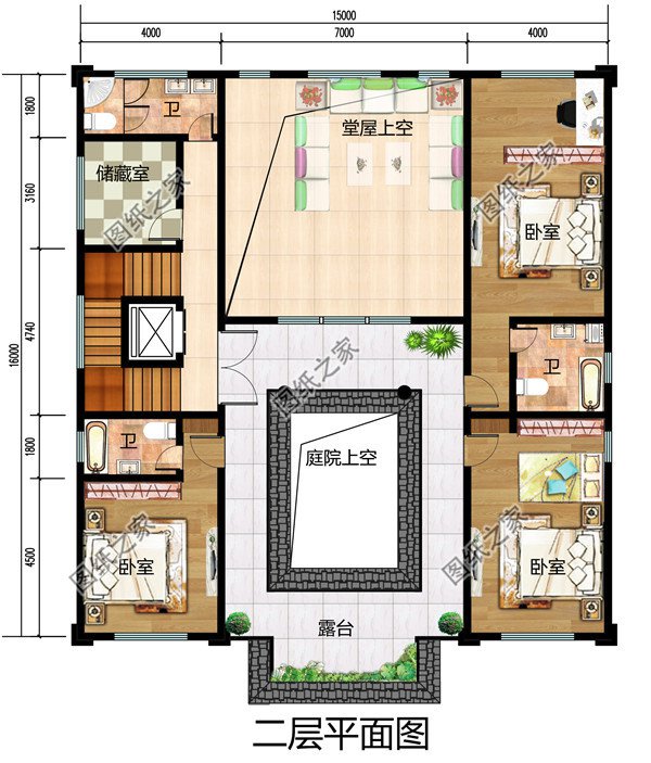 |新中式三层四合院，外观华丽大气，四世同堂都可以住