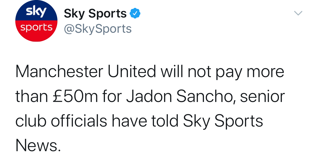 桑乔：多家英媒证实！曼联不会为桑乔支付5000万+，索帅无缘头号目标？