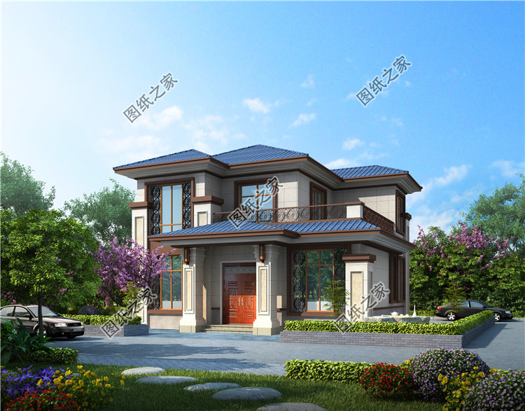 |新中式风格建筑外观效果图，传统与现代的融合，体会中式建筑的美
