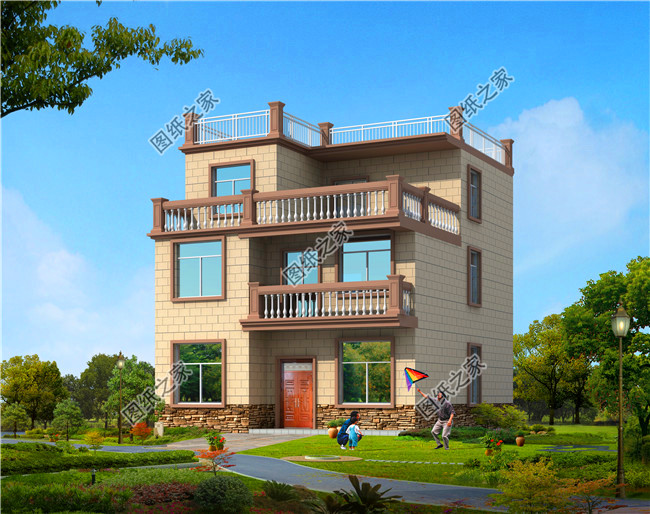 |农村10x12米三层自建房设计图给你备好了，是土豪的点进来