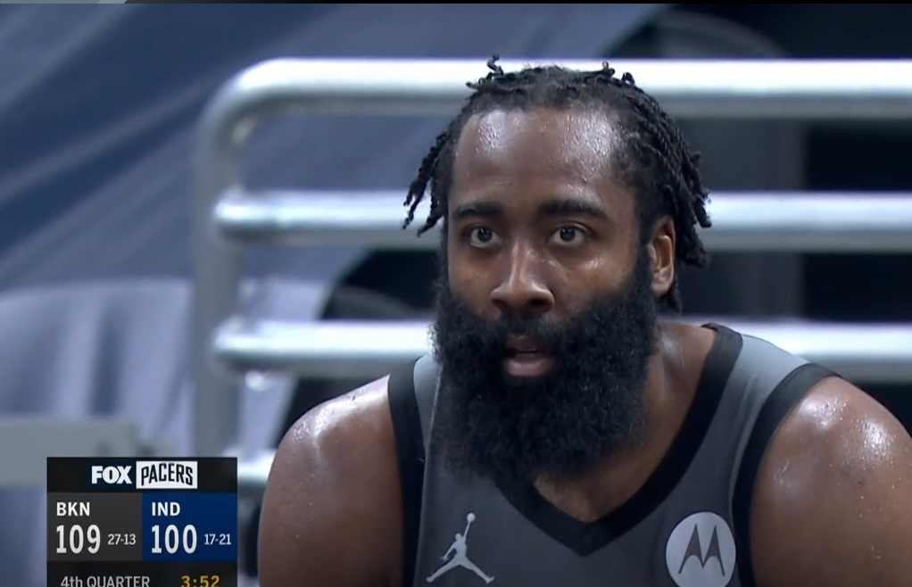 詹姆斯·哈登|心疼！哈登满头大汗+大口喘粗气，纳什：末节好几个暂停就是给他叫的！