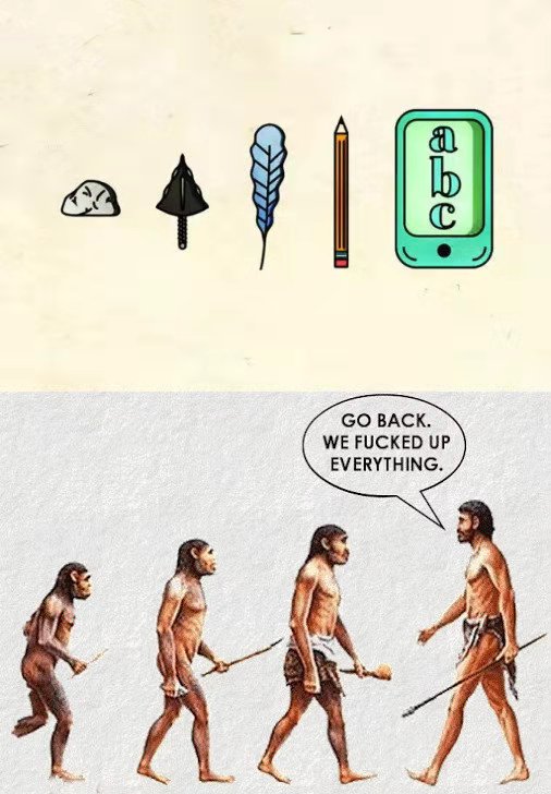  一组最具讽刺意义的人类进化图。看的人脑洞大开的同时也细思极恐！