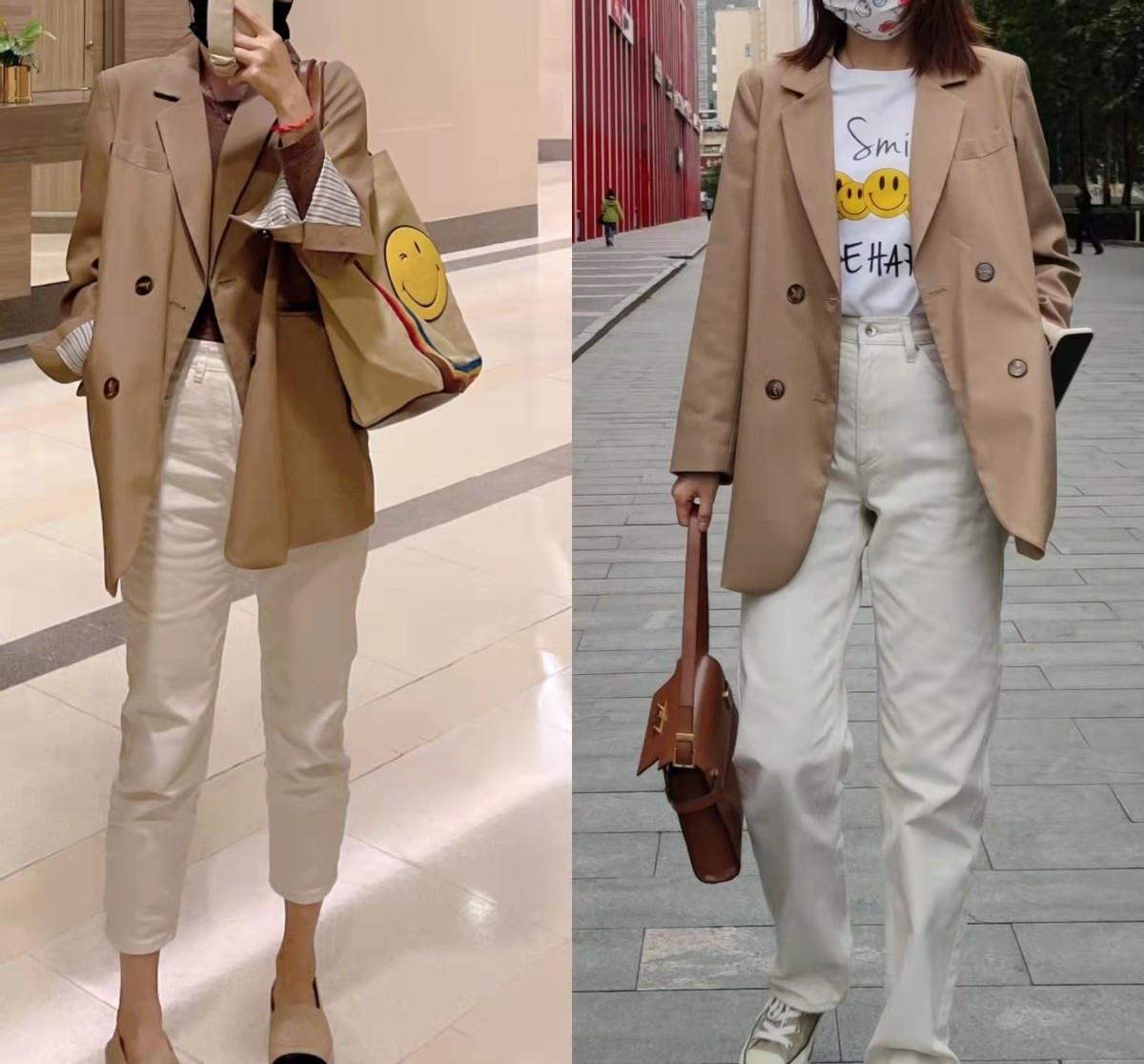 桃小菁啊 秋季“两件套”神仙搭配，时尚又高雅，不会穿搭的照穿就行