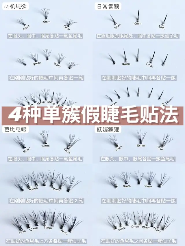 假睫毛|单簇假睫毛贴法教程