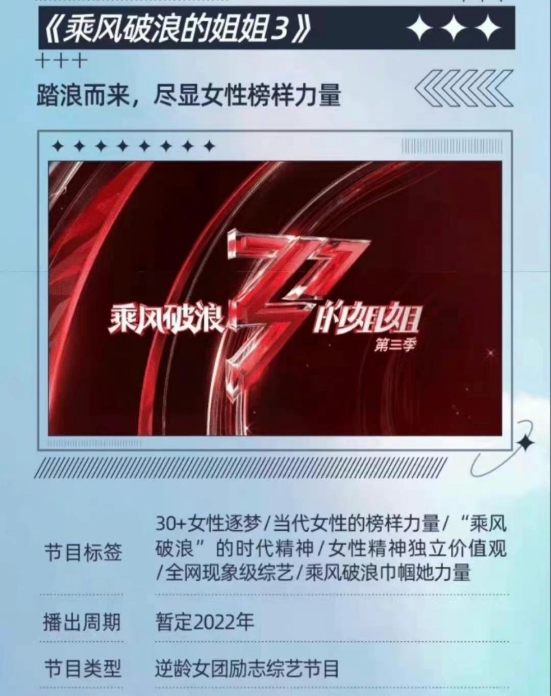 乘风破浪的姐姐|网传《浪姐3》嘉宾名单,多位超女加盟,但是可信度不高