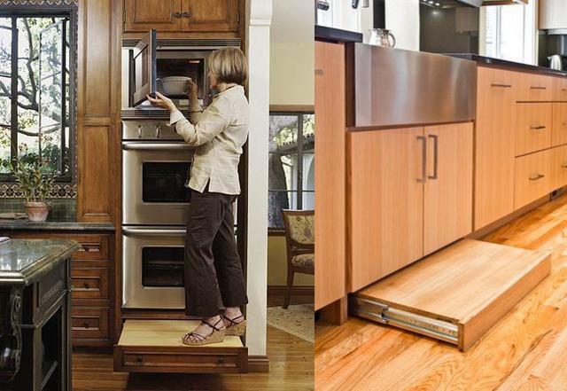 打橱柜时多掏了500块,让木工给橱柜下面多加一块板,用着很方便