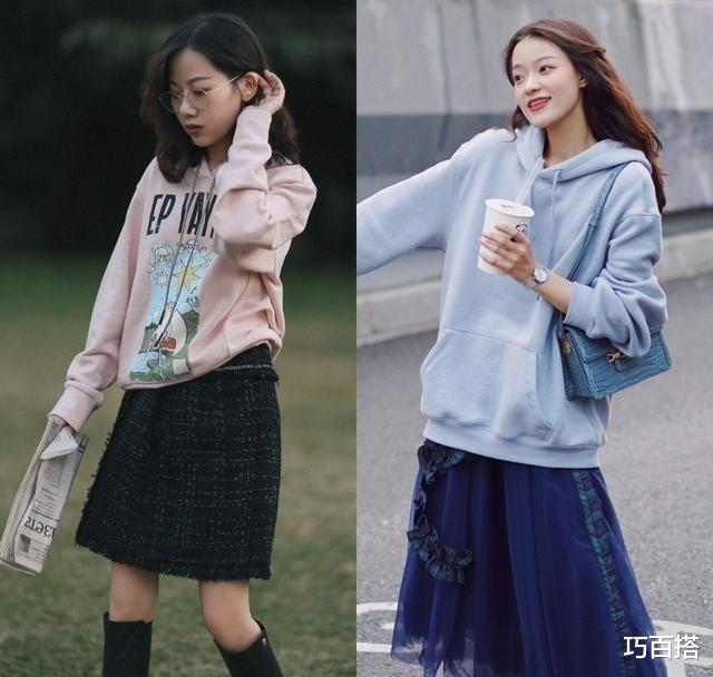 巧百搭|日常出门不知道怎么穿?试试卫衣+半身裙,效果绝对让你惊喜