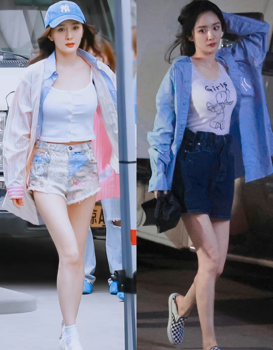 饮食|34岁杨幂好会穿,“高马尾+百褶裙”的女团风穿搭,好少女!