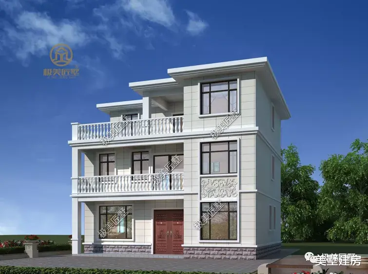 平屋顶设计，款式简单的三层别墅，简约大气，值得一看！