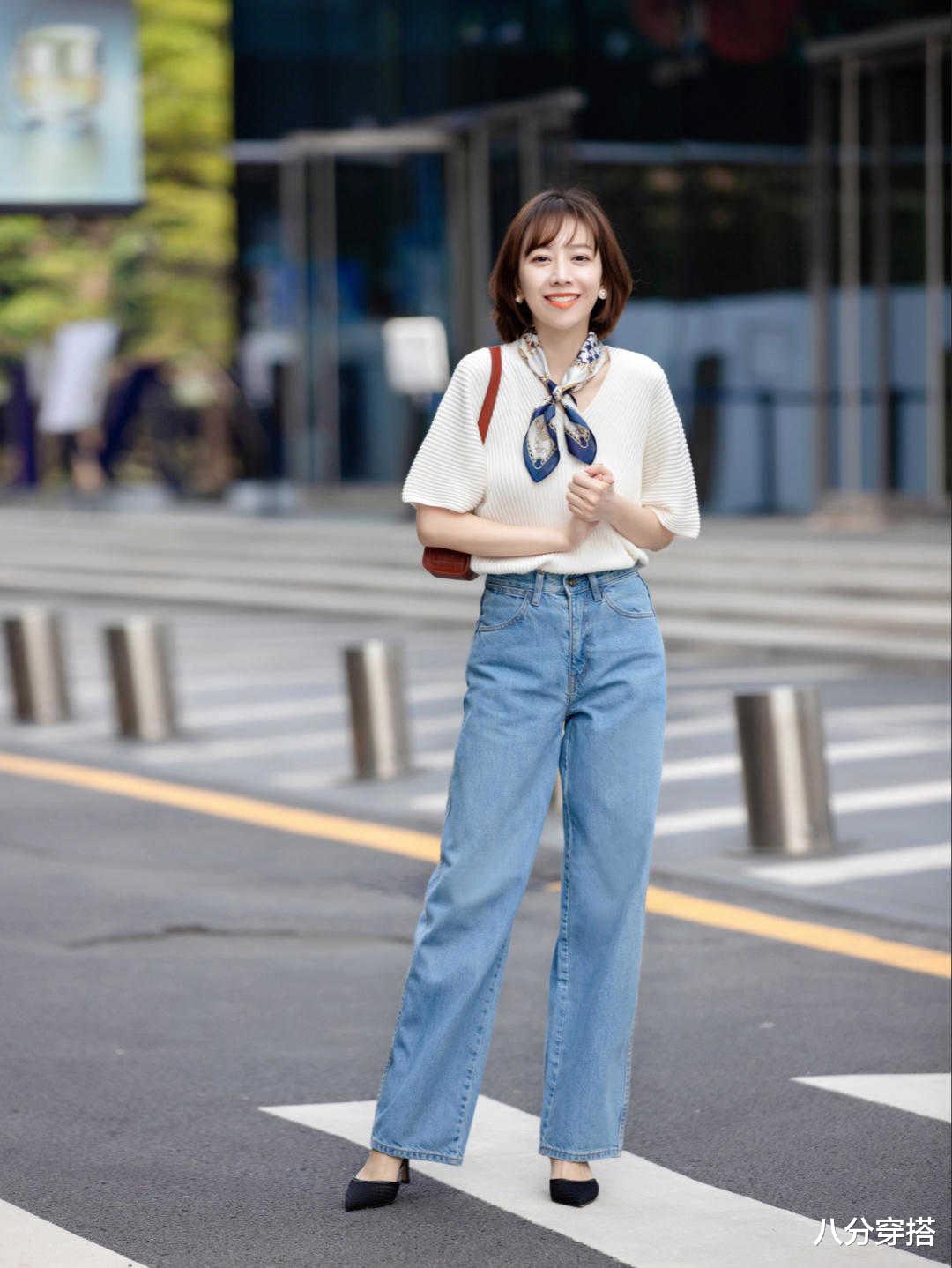 八分穿搭|夏天，时尚简约阔腿裤，原来这样穿你也是1米8，超洋气