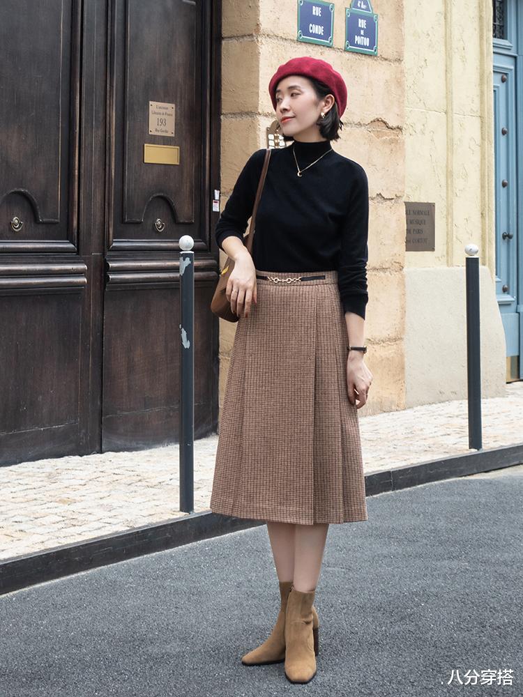 八分穿搭 降温后不要只会穿长裤了，这些“半身裙”温柔保暖，让你气质翻倍
