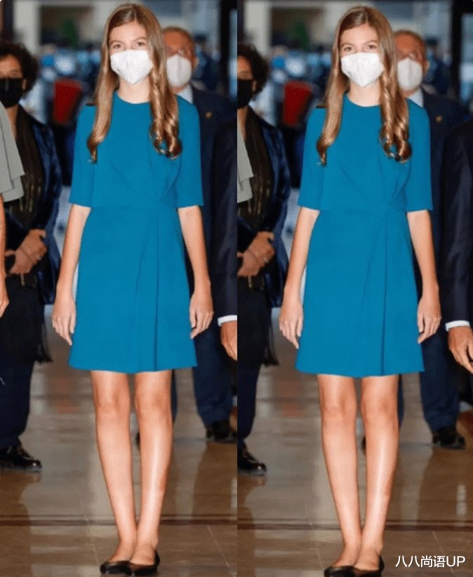 八八尚语UP 西班牙女王储盛装出席音乐会，一身轻熟打扮穿高跟鞋却没有妹妹高