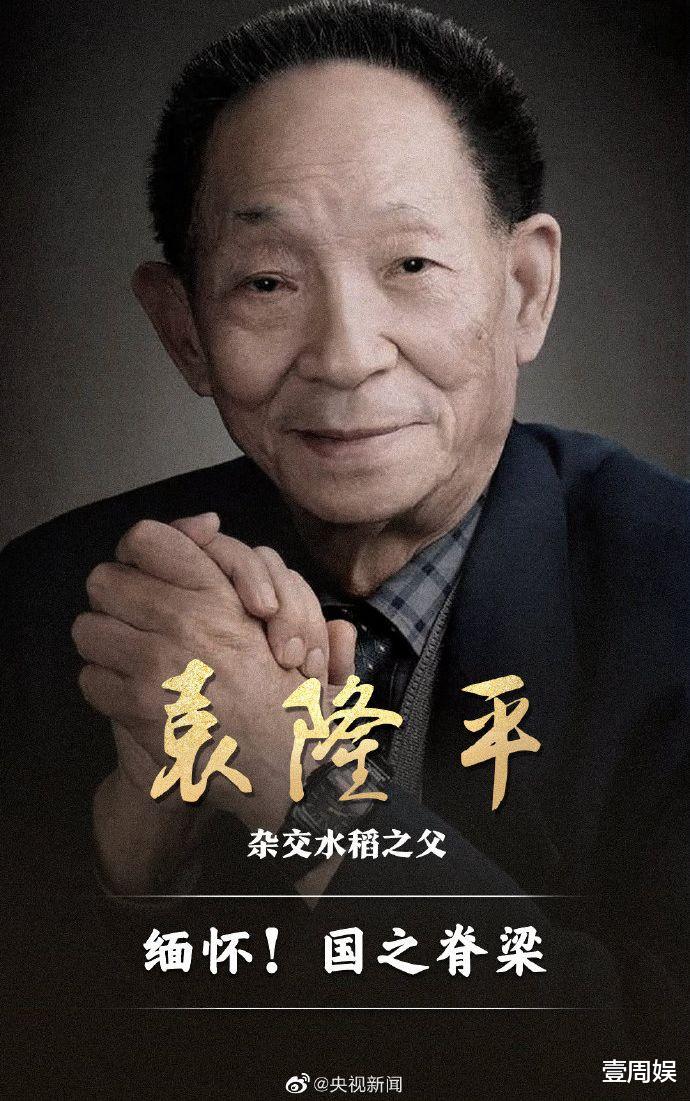 四大天王|众明星悼念袁隆平！杨紫赵丽颖发文送别，虞书欣发新歌引热议!