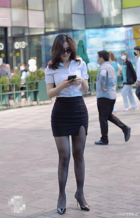 半身裙|白色衬衣配职业半身裙，o l 风性感又好看