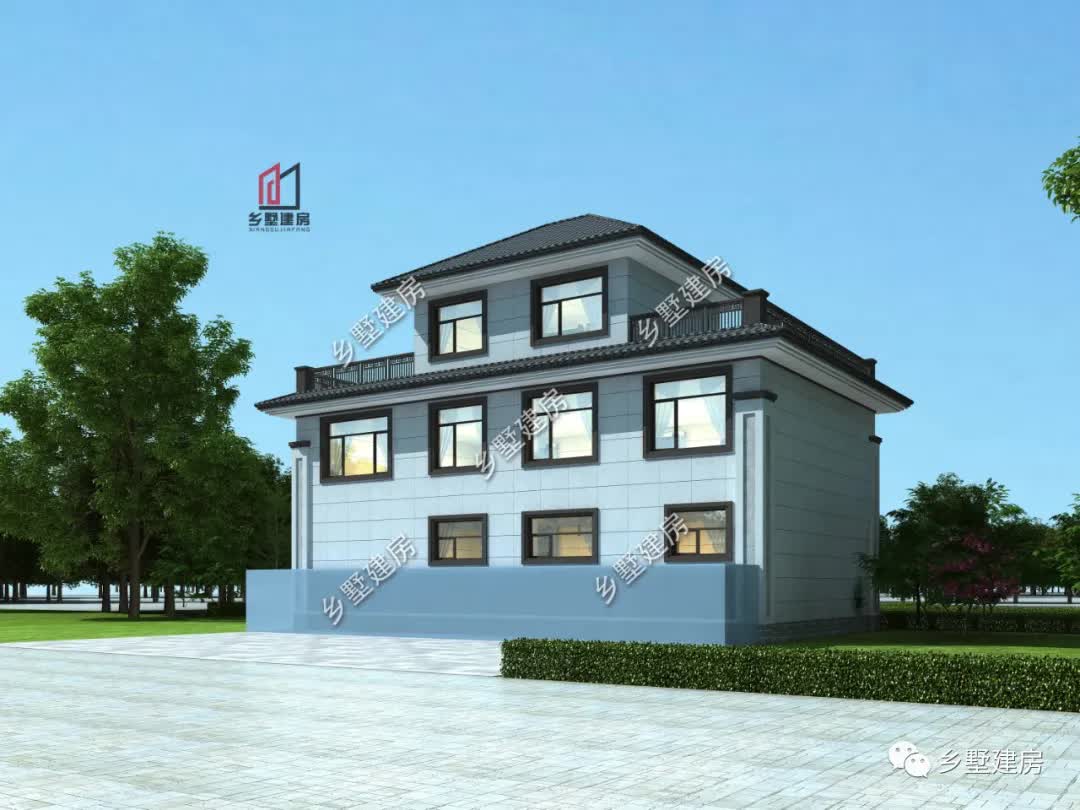|15.8X9.44米，新中式别墅这样建，大气又美观