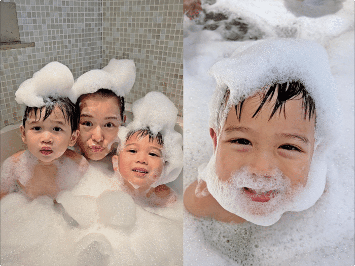 胡杏儿|胡杏儿老公晒带娃日常，周末陪儿子游儿童展览，一人抱俩娃超有爱