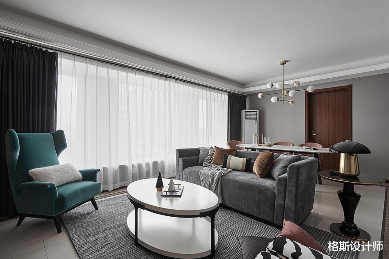 90后极简风格的家,148㎡横厅设计,色调搭配好高级,太喜欢了