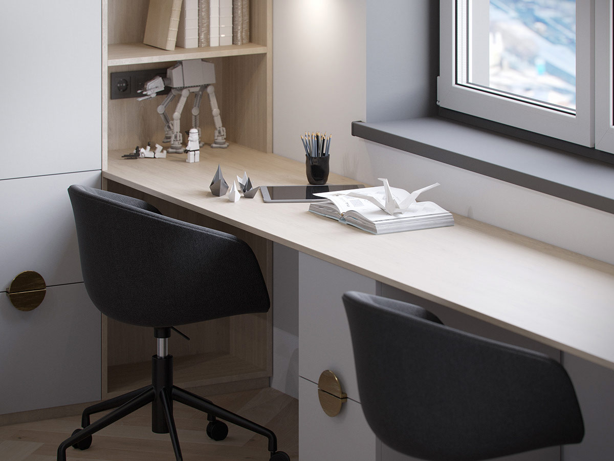 |198平软装设计，深蓝色与灰色的碰撞