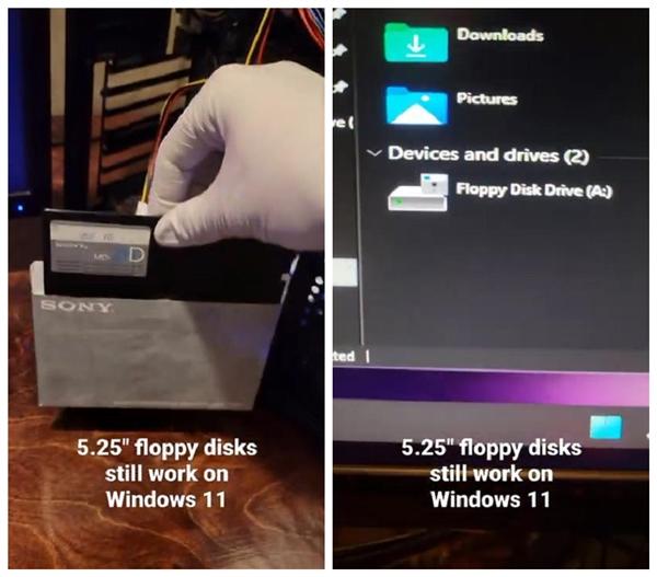 软盘|PC老鸟惊喜：Win11可运行5.25寸软盘