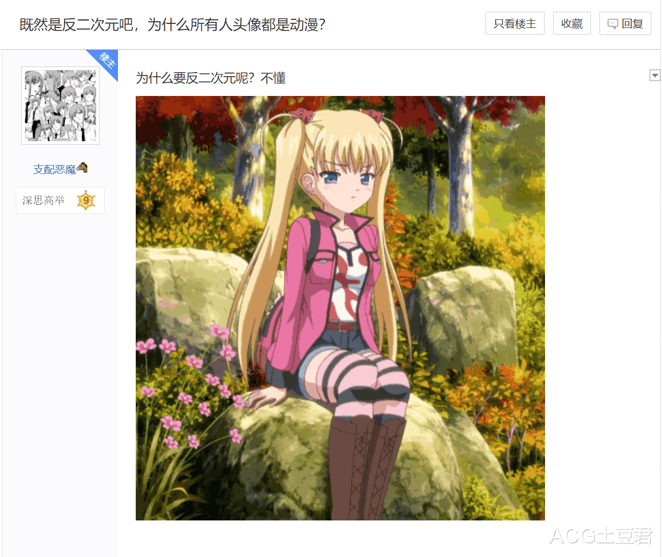 二次元|网友发帖灵魂发问，为何“反二次元”都是二次元头像？回答太真实