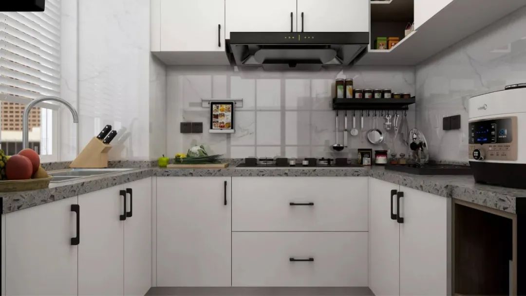 |纯净色块+质感家具,她用8w,有了70m2明暗相间的极简小家