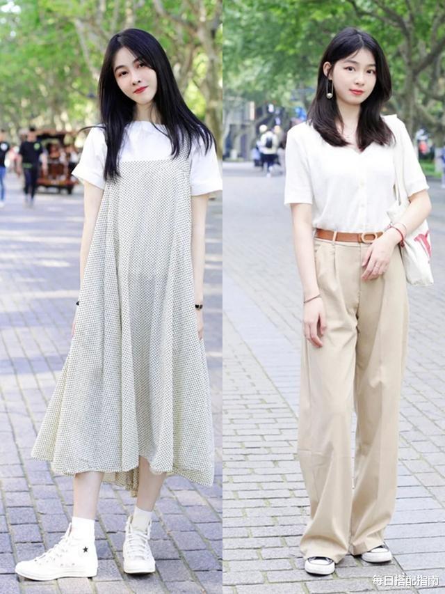 每日搭配指南|建议黑黄皮的女孩，夏天多穿这4个“显白色”，温柔又有气质