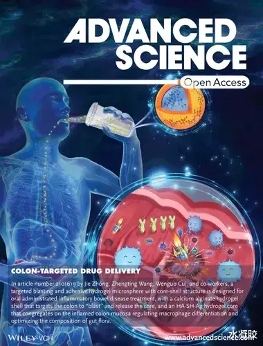adv. sci. ?《Adv. Sci.》收录一篇水凝胶卷首图，上交大钟捷/王正廷/崔文国