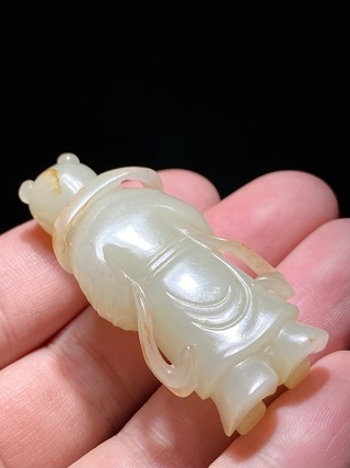 和田玉籽料|清中期 和田玉籽料 白玉 善财童子