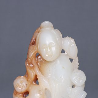 送子观音|旧藏-和田玉“送子观音”雕件
