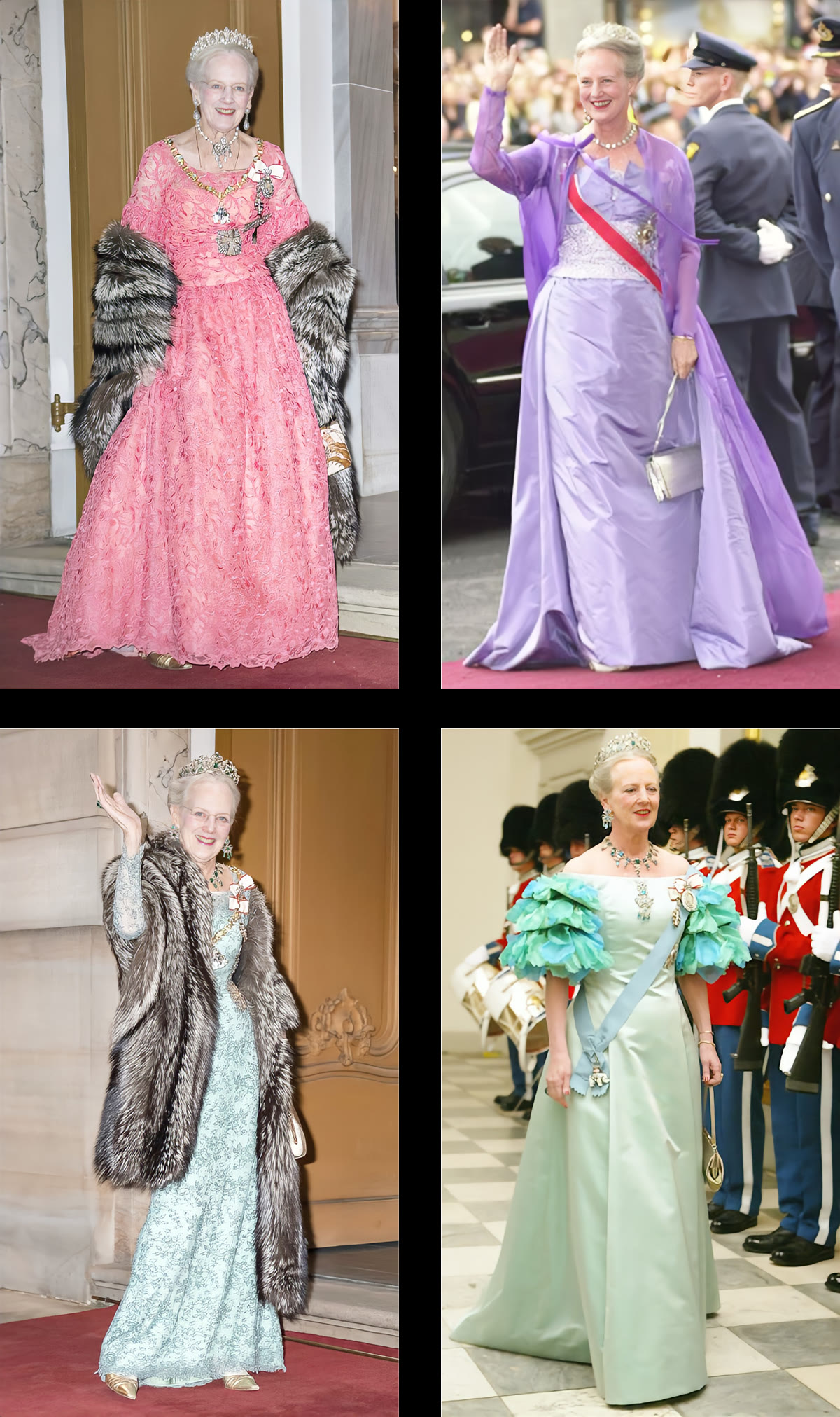 时尚圈的奇葩大喵 81岁丹麦女王太张扬!蕾丝雕花配珠绣,碎花桌布也硬是改造成衣服