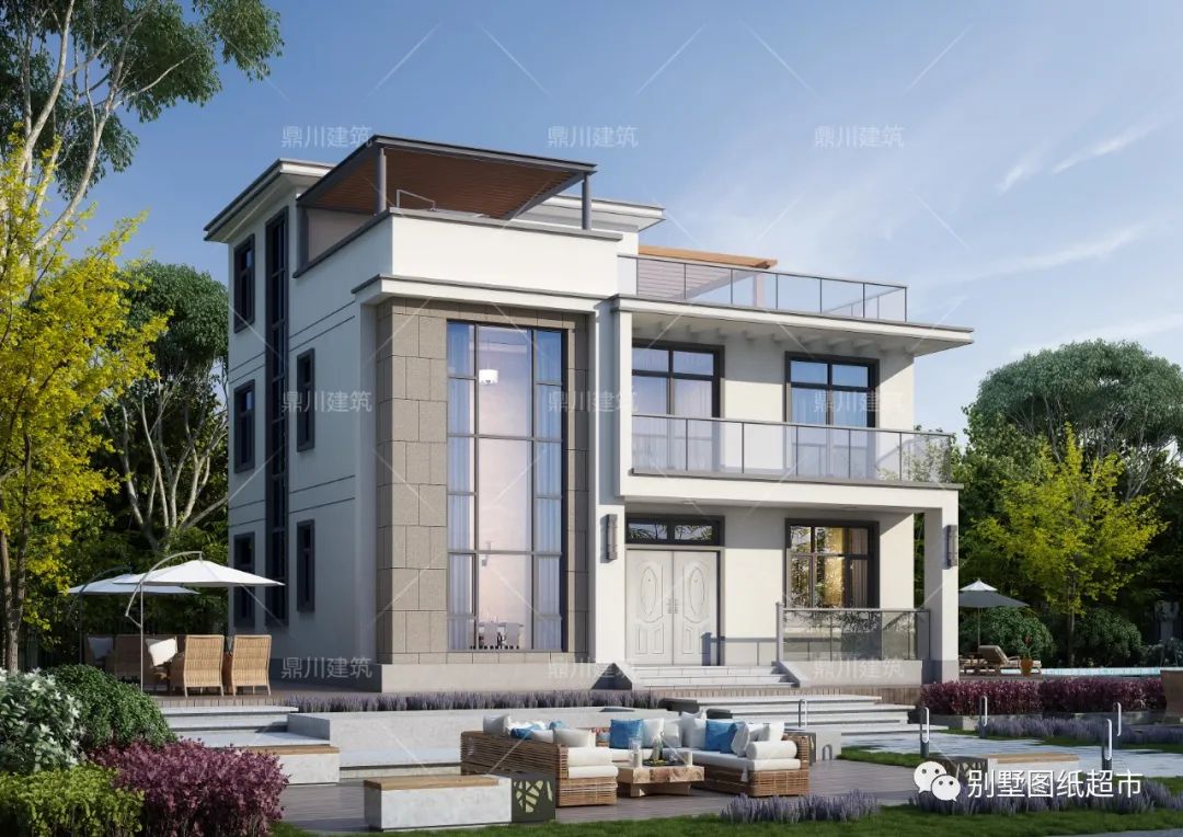 11×12米三层现代风别墅,简约时尚造价还不高