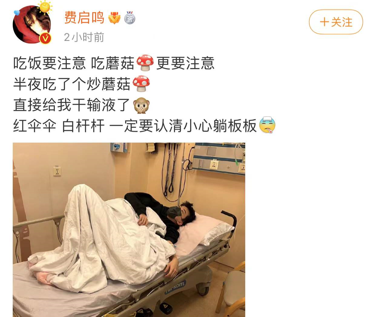 杨幂|25岁男星吃毒蘑菇,凌晨紧急送医,曾因成功追星杨幂笑到下巴脱臼