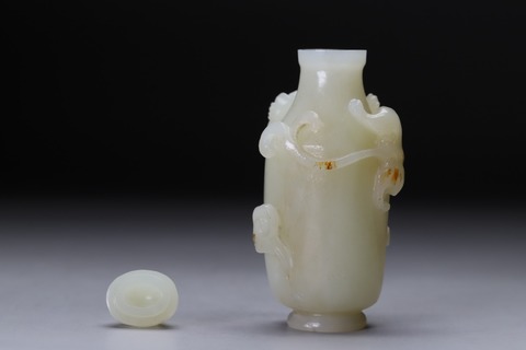 和田玉籽料|舊藏和田玉籽料“螭龙赏瓶”