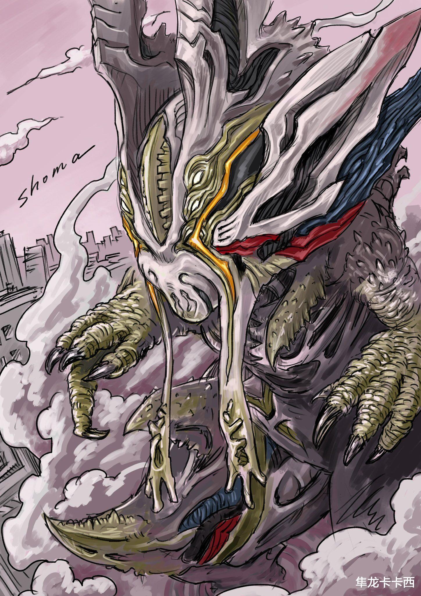 手绘|特利迦奥特曼：武藤圣马手绘梅加杰厄第一形态 后藤真的学不来