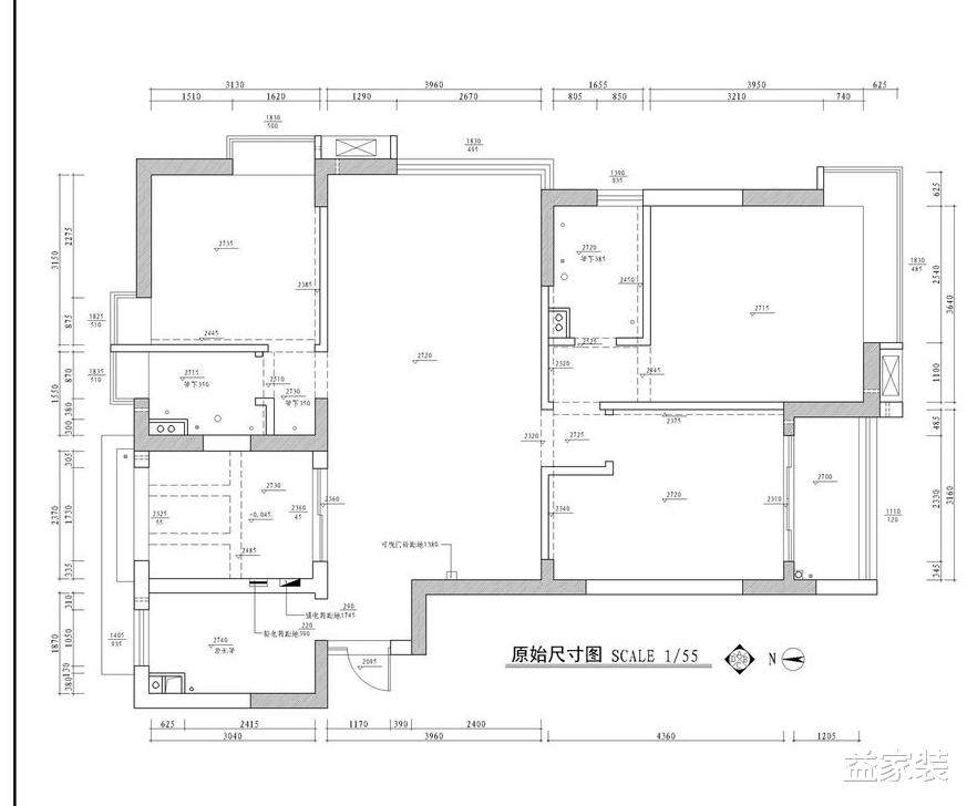 益家装 三室格局却有六室的容量，把收纳做到极致，让空间释放更多魅力