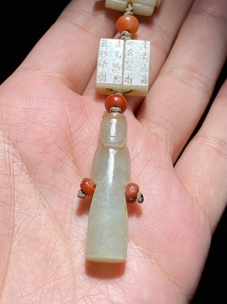 和田玉籽料|和田玉籽料 白玉 辟邪三宝 串饰