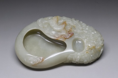 和田玉籽料|舊藏和田玉籽料“云龙砚台”