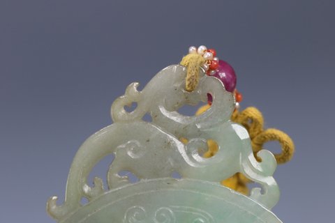 翡翠|清翡翠螭龙壁