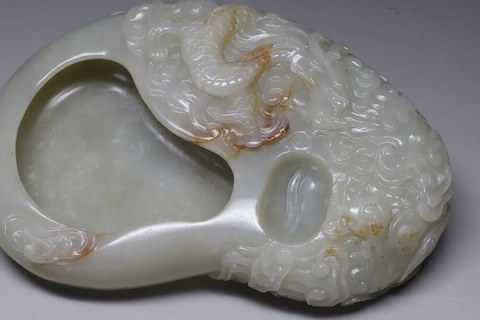 和田玉籽料|舊藏和田玉籽料“云龙砚台”