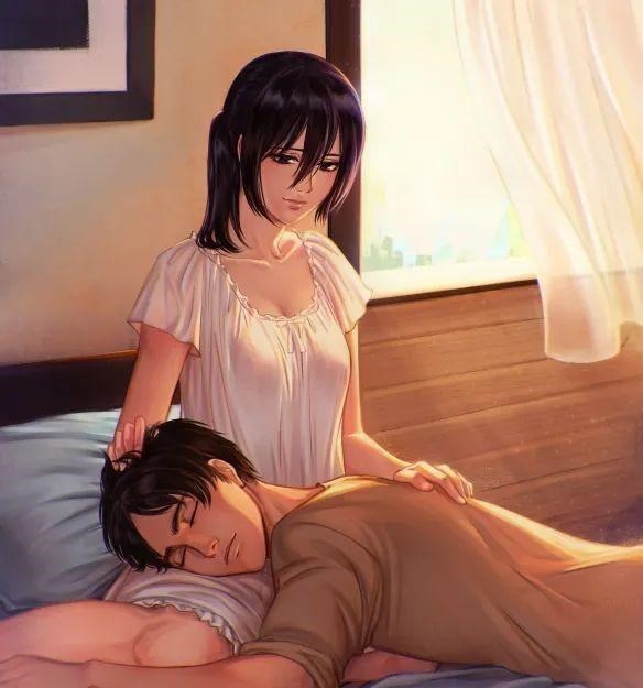 谏山创|画师绘制“《巨人》乌托邦”！艾伦三笠甜蜜相守，弥补谏山创烂尾