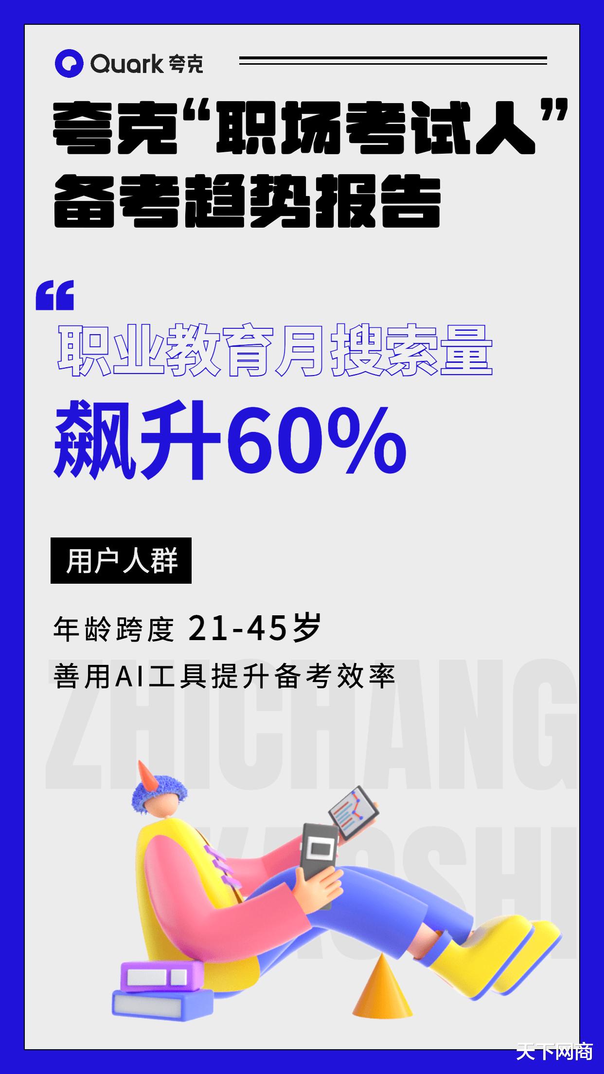 周易|夸克发布“职场考试人”备考报告：职业教育相关搜索月增60%