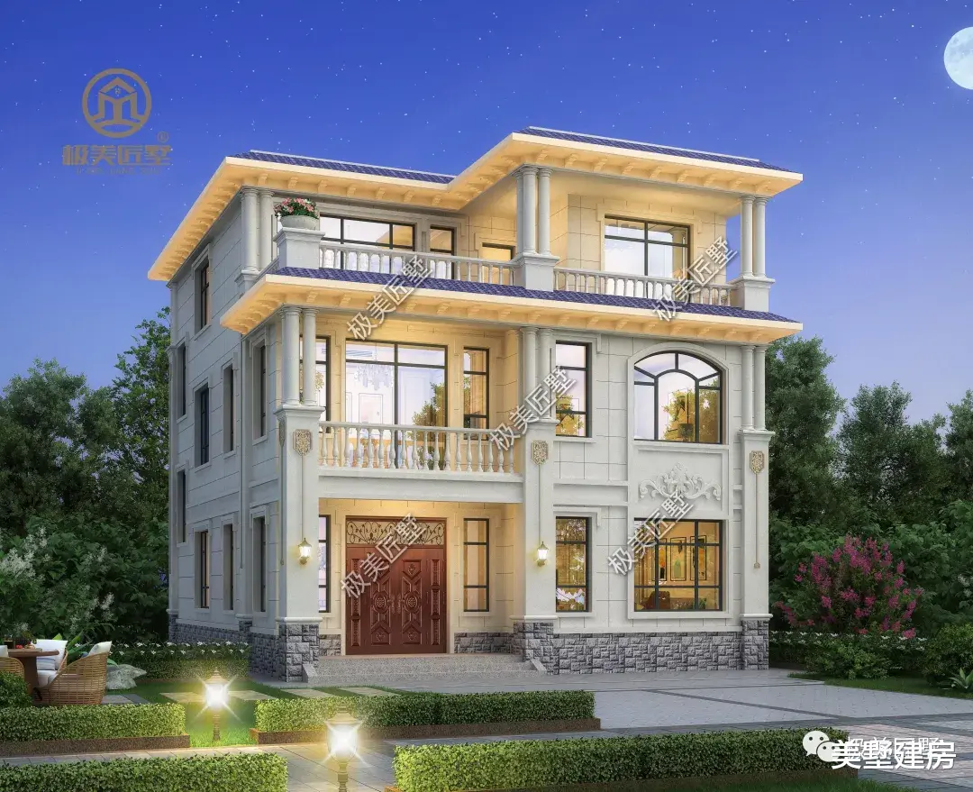 农村三层平顶简欧风怎么建好看,这个就可以参考!