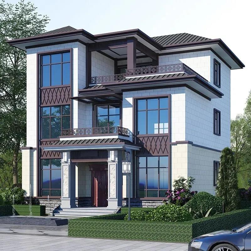 |三层新中式农村别墅,低调奢华,主体25万搞定