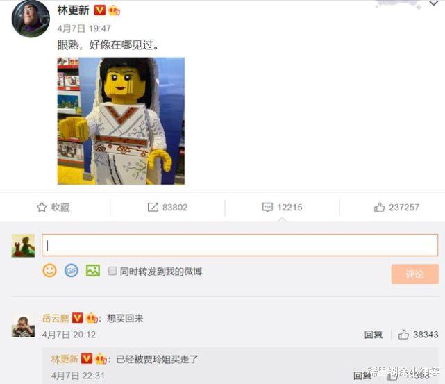 林更新|林更新晒神似岳云鹏乐高人偶,小岳岳表示想买,林更新回复太绝了