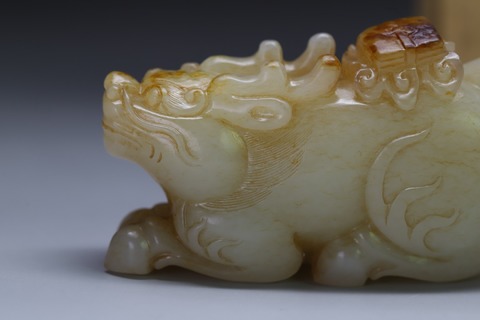 文玩|和田玉籽料枣黄皮童子献寿