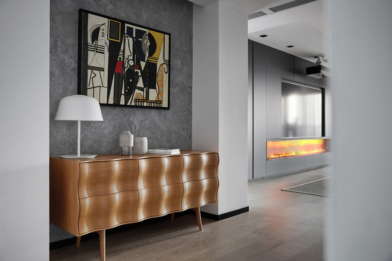 |365㎡软装设计，黑白灰练成一首冷峻又炙热的诗！